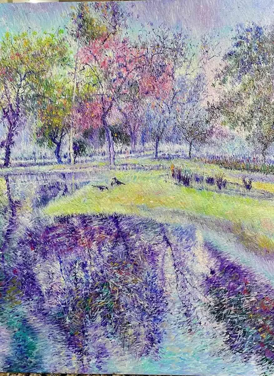 Day after rain — Oil on canvas by Abid Khan