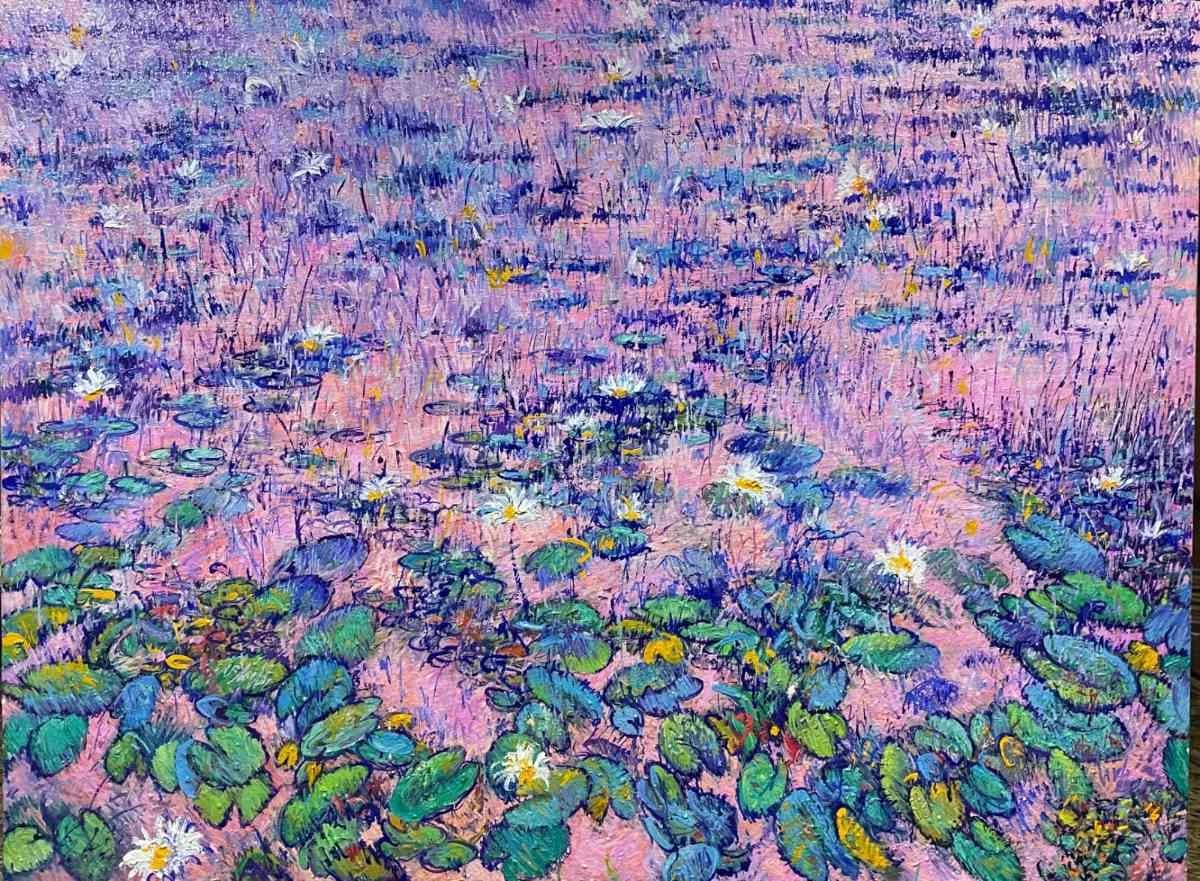 Lillies — Oil on canvas by Abid Khan