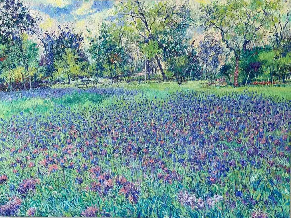 Meadow of Whispering Light — Oil on canvas by Abid Khan