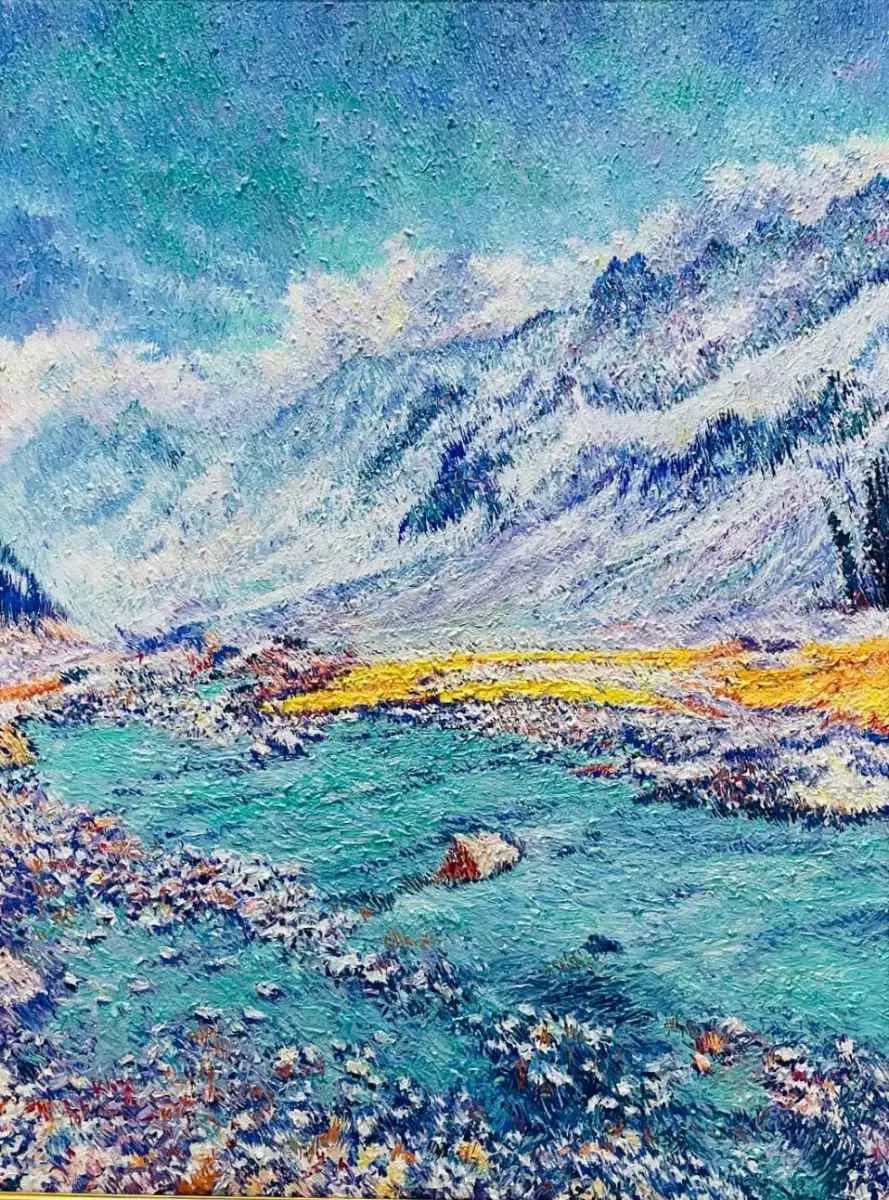 The Earth Speaks Softly — Oil on canvas by Abid Khan